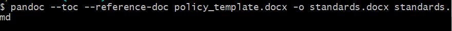 snip example: command line with TOC